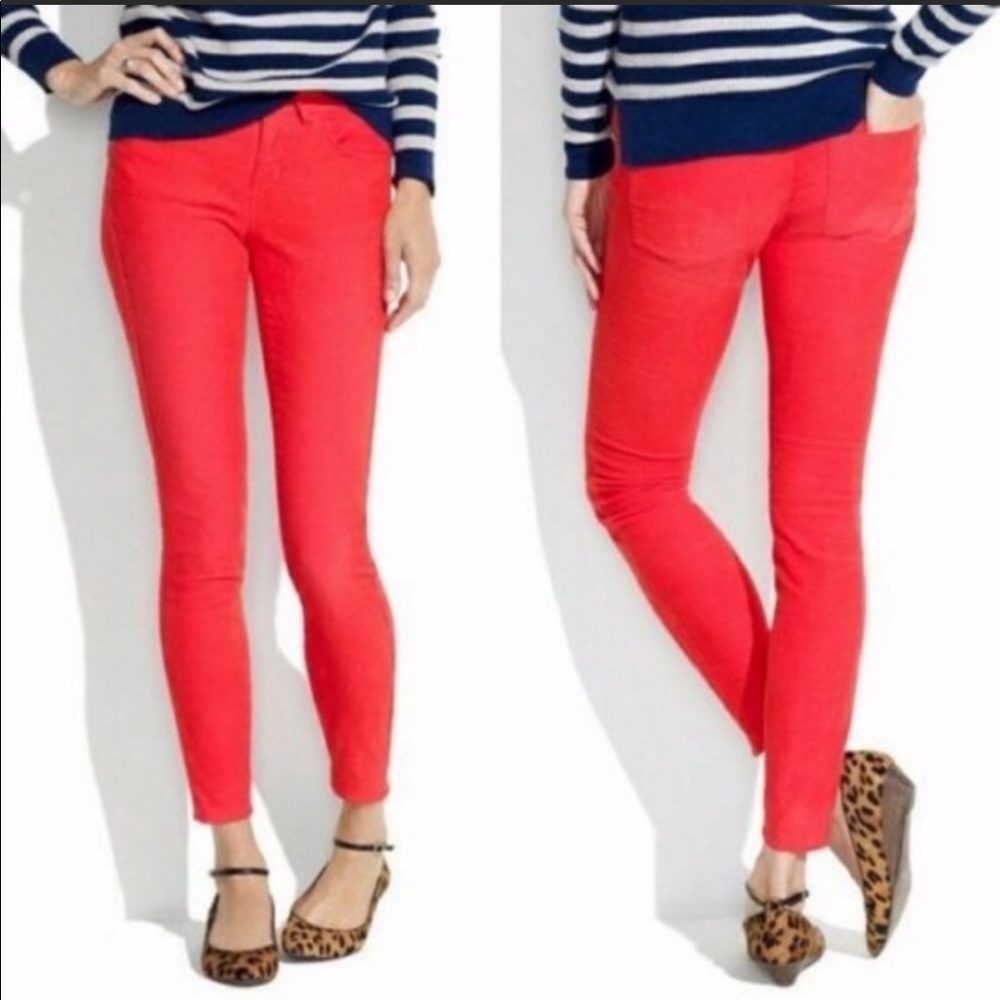 Madewell Skinny Ankle Coral/ Pink Pants Size 0
